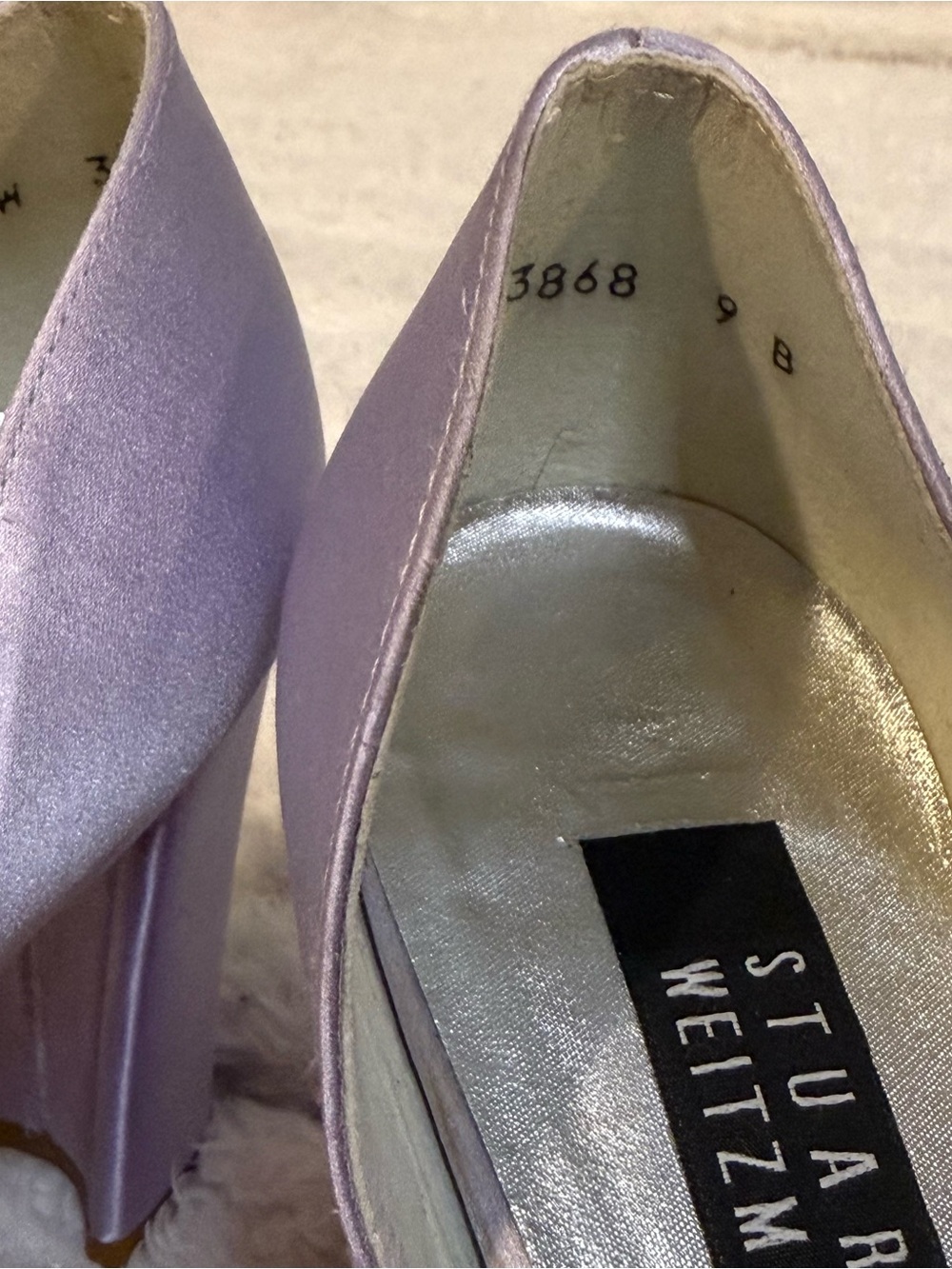 Stuart Weitzman Lilac Satin D'Orsay Pumps - Picture 5 of 5